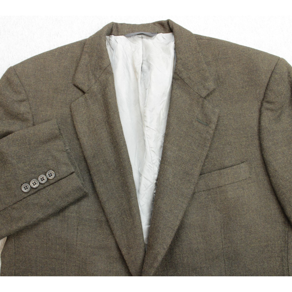 Brooks Brothers Blazer Mens 43R Brown Speckled 100% Wool Herringbone Made In USA